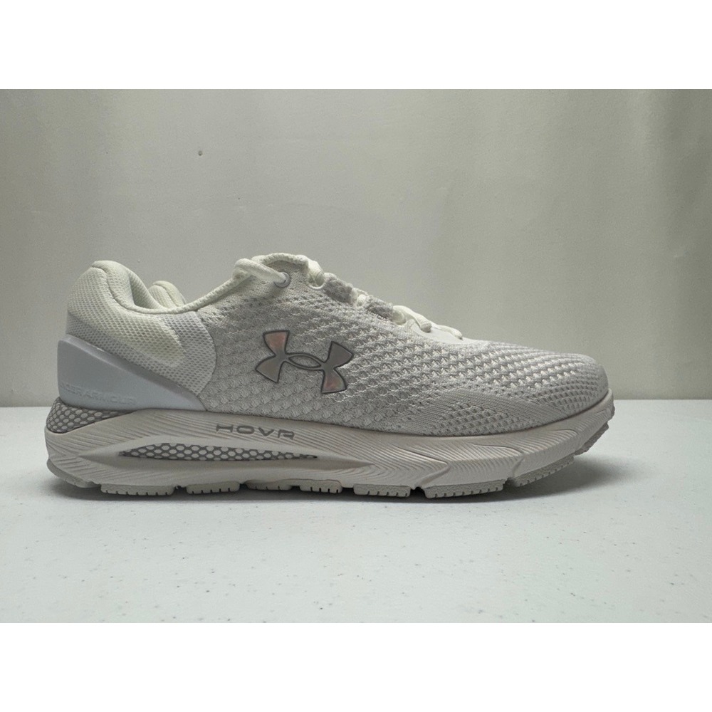 Under Armour Running Shoes Women 11 White HOVR Intake 6 Iridescent Logo Low